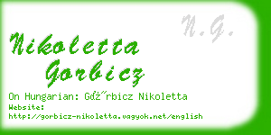 nikoletta gorbicz business card